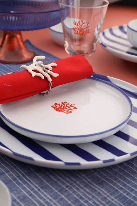 Hermia NNMOD19DUS4880784 Juego para servir tartas 4 Piezas 19 x 19 cm Porcelana Elegante y Sofisticado